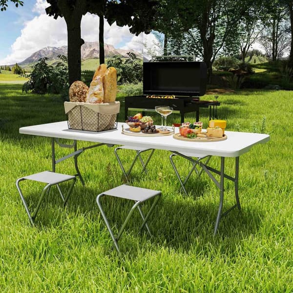 Rootz Folding Camping Table - Foldbar Picnic Table - Portable Outdoors Table - Hållbar design - 180 cm x 74 cm x 74 cm