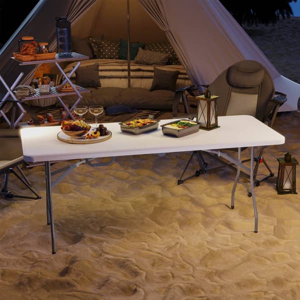 Rootz Folding Camping Table - Foldbar Picnic Table - Portable Outdoors Table - Hållbar design - 180 cm x 74 cm x 74 cm