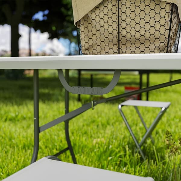 Rootz Folding Camping Table - Foldbar Picnic Table - Portable Outdoors Table - Hållbar design - 180 cm x 74 cm x 74 cm