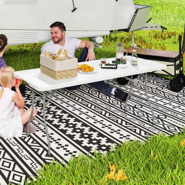 Rootz Folding Camping Table - Foldbar Picnic Table - Portable Outdoors Table - Hållbar design - 180 cm x 74 cm x 74 cm
