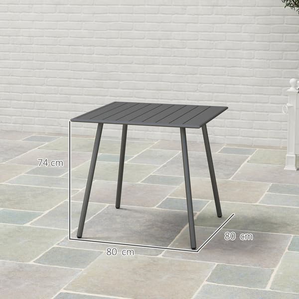 Rootz Garden Bord - Udendørs spisebord - Patio Bord - Rust Resistent - Let at rengøre - 80 cm x 80 cm x 74 cm