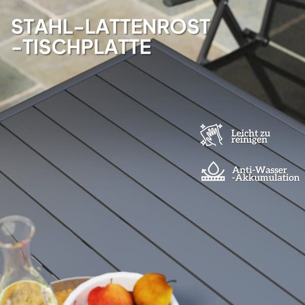 Rootz Garden Bord - Udendørs spisebord - Patio Bord - Rust Resistent - Let at rengøre - 80 cm x 80 cm x 74 cm