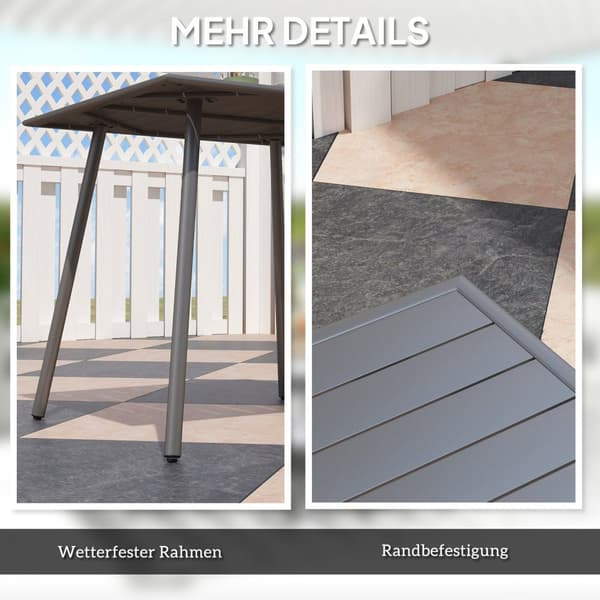 Rootz Garden Bord - Udendørs spisebord - Patio Bord - Rust Resistent - Let at rengøre - 80 cm x 80 cm x 74 cm