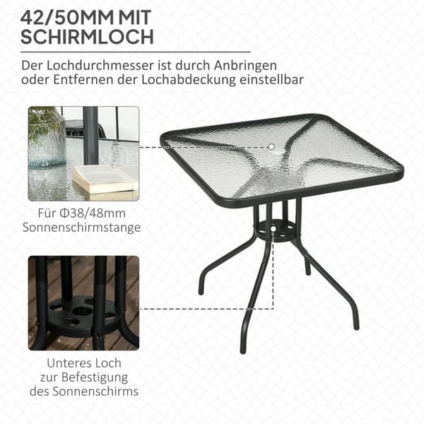 Rootz Garden Table - Uteplatsen - utomhus matbord - väderbeständig & robust stabilitet - 76x76x72 cm