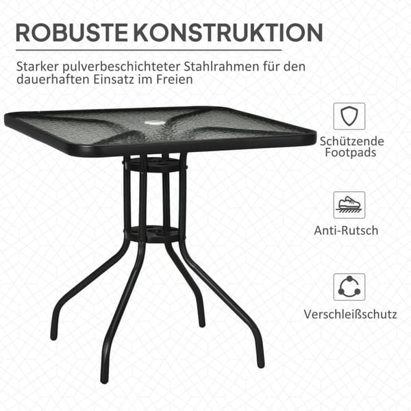 Rootz Garden Table - Uteplatsen - utomhus matbord - väderbeständig & robust stabilitet - 76x76x72 cm