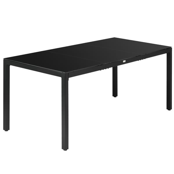 Rootzin puutarhapöytä - ruokapöytä - terassipöytä - pitää 8 ihmistä - tyylikäs ja kestävä - 180cm x 80 cm x 72cm - musta