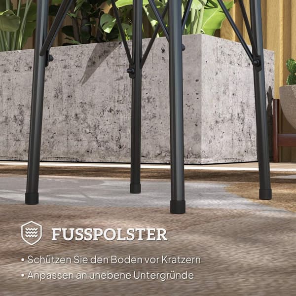 Rootz Garden Table - Terrace Table - Bistrot Table - Vejrbestandigt stål - Ø40cm x 50 cm - Blomsterdesign - Stabile & Justerbare fødder - Indendørs og