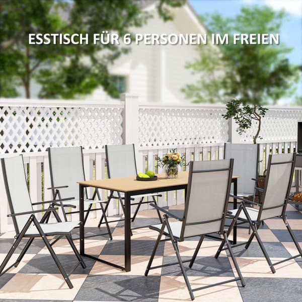 Rootz Garden Bord til 6 - Buffetbord - Udendørs spisebord - Vejrbestandig - 160x80x75cm