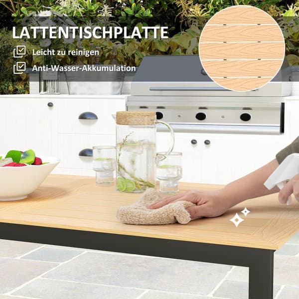Rootz Garden Bord til 6 - Buffetbord - Udendørs spisebord - Vejrbestandig - 160x80x75cm