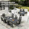 Miniatyrbillede 4 af 10: Rootz Garden Bord - Udendørs bord - Udvideligt bord - Vejrbestandig design - 160/220L x 90W x 73H cm