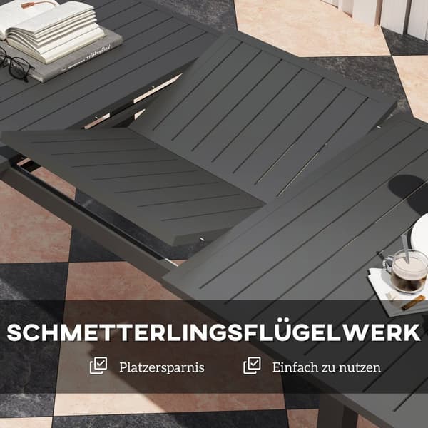 Rootz Garden Bord - Udendørs bord - Udvideligt bord - Vejrbestandig design - 160/220L x 90W x 73H cm