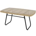 Miniatyrbild 1 av 10: Rootz Poly Rattan Garden Table - UV -resistent sidobord - utomhus soffbord - Elegant glasskiva - 90 x 50 x 45 cm
