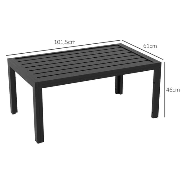 Rootz Steel -pöytä - Parvekepöytä - Suorakulmainen sohvapöytä - Säänkestävä muotoilu - 101,5 cm x 61 cm x 46 cm