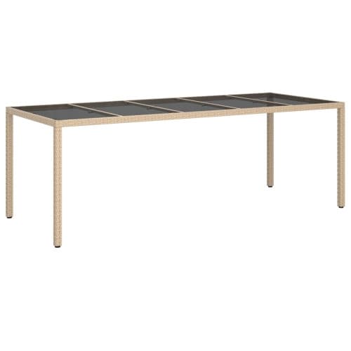 Trädgårdsdining Bord Beige 250x100x75 cm Poly Rattan