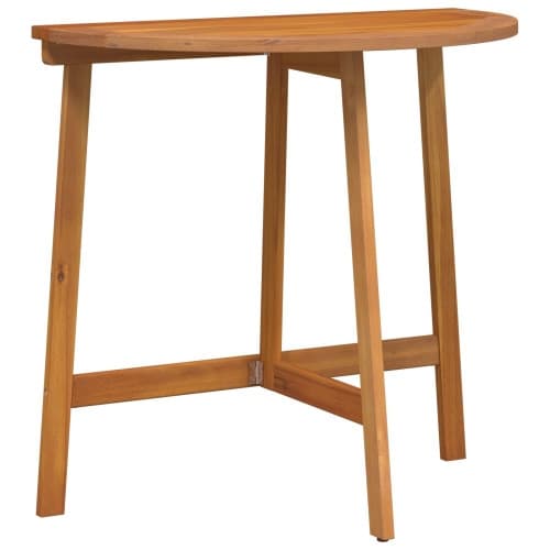 Fällbart Trädgårdsbord Halvrundt 78x46x75 cm Massivt Akaciaträ
