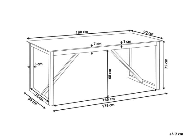 Utendørs spisebord Grå Lyst tre Betong Akasietre 180 x 90 cm 6 personer Hagebord Utemøbler