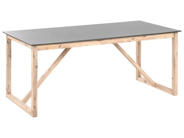 Utendørs spisebord Grå Lyst tre Betong Akasietre 180 x 90 cm 6 personer Hagebord Utemøbler