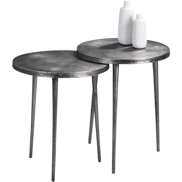 Bordstable - HomeTrends4You - Casandra 2 - Grå metall - Diameter 40 cm - Höjd 50 cm
