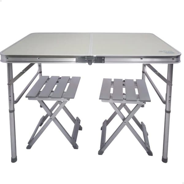 Aktive - 62643 - Fällbart campingbord med 2 pallar, aluminium, 2 personer