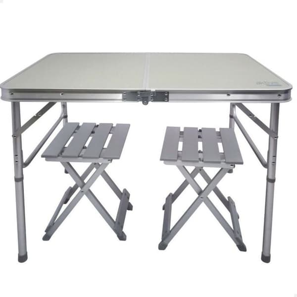 Aktive - 62643 - Fällbart campingbord med 2 pallar, aluminium, 2 personer