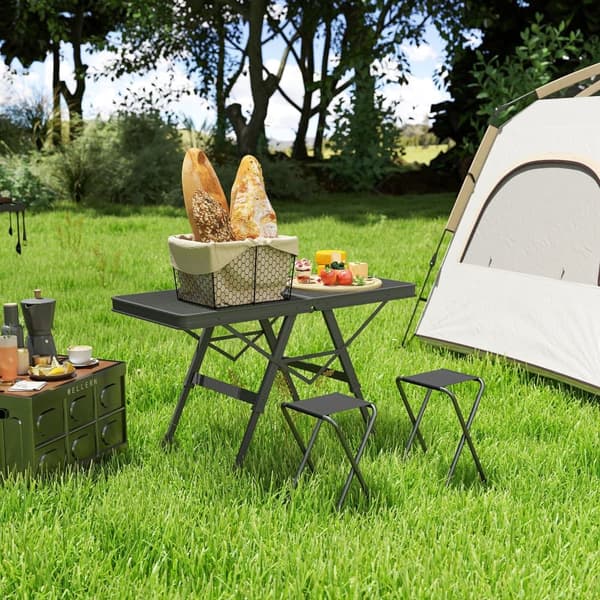 Campingbord, 90x40.5 cm, Sort
