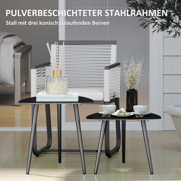 Kaffebord Set, 65x45x45 cm, Svart