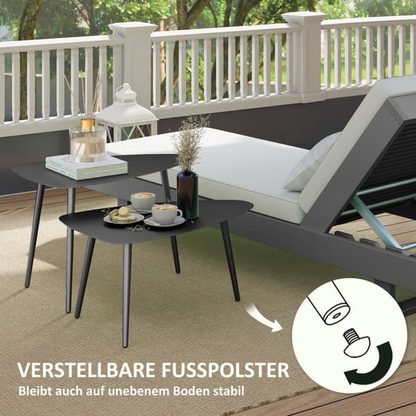 Kaffebord Set, 65x45x45 cm, Svart