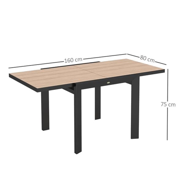 Havebord, 80/160x80x75 cm, Naturtræ