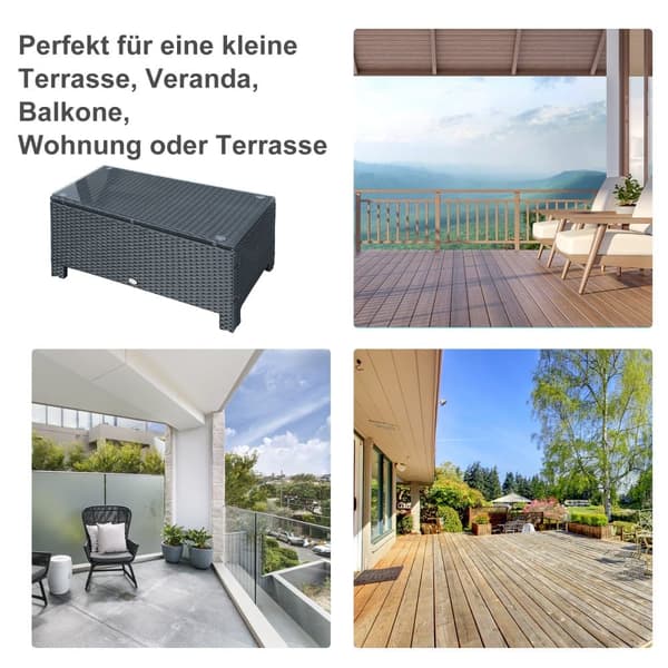 Havebord, 85x50x39 cm, Sort