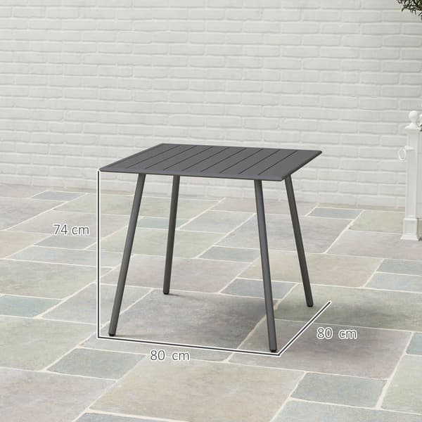 Havebord, 80x80x74 cm, Grå
