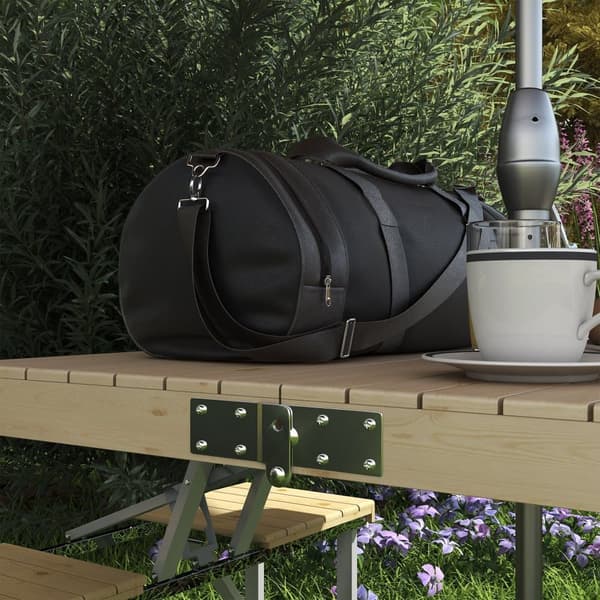 Hopfällbart picknickbord, 86x72.5x67 cm, Naturträ