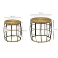 Miniatyrbillede 3 af 9: Sæt med Sideborde, Rattan, Ø58 x 53H cm/Ø48 x 50H cm, Khaki/Sort