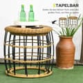 Miniatyrbillede 4 af 9: Sæt med Sideborde, Rattan, Ø58 x 53H cm/Ø48 x 50H cm, Khaki/Sort