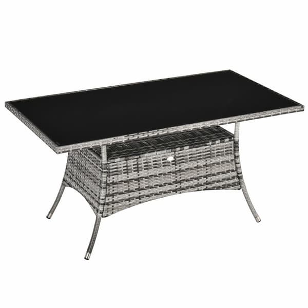 Trädgårdsbord, 150x85x74 cm, Grå Svart