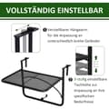 Miniatyrbillede 4 af 9: Balkon Hængebord, 60x56.5x45 cm, Sort