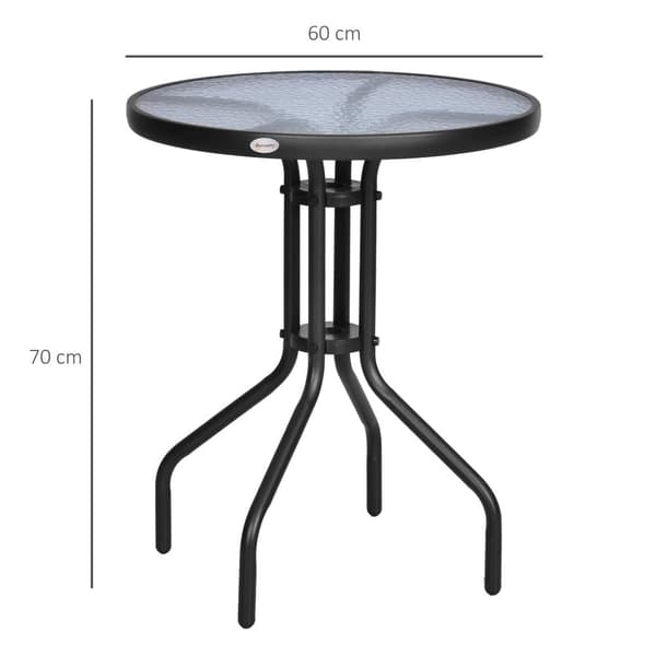 Trädgårdsbord, Ø60xH70 cm, Svart