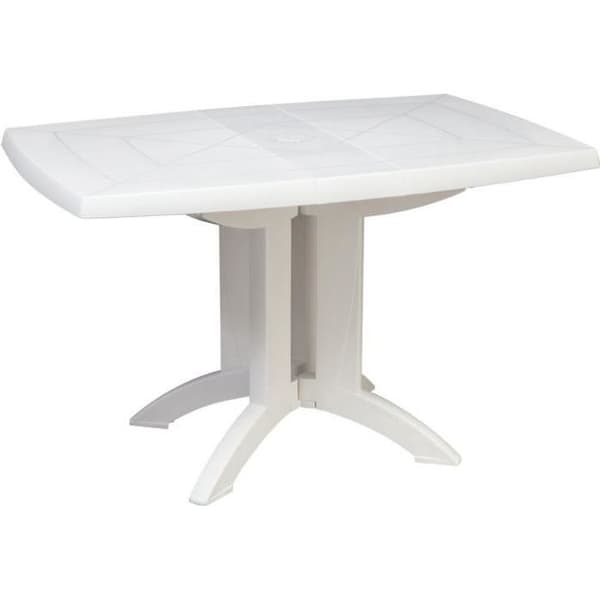 VEGA Hopfällbart trädgårdsbord i harts - GROSFILLEX - 118 x 77 cm Vitt
