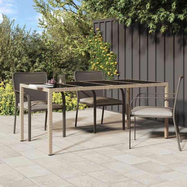 Trädgårdsbord Beige 190x90x75 cm Poly Rattan