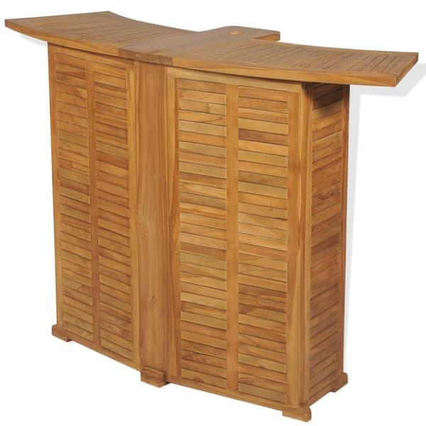 Hopfällbart barbord 155x53x105 cm massivt teakträ