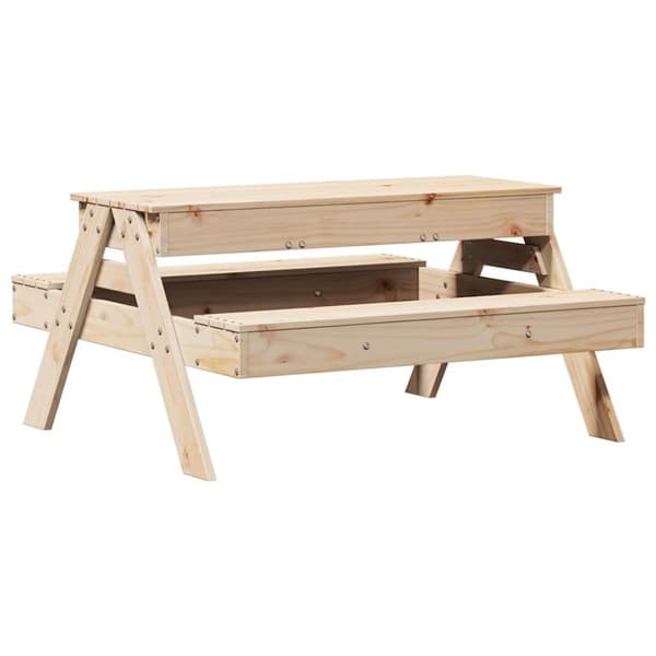 Picknickbord med sandlåda för barn massivt furu