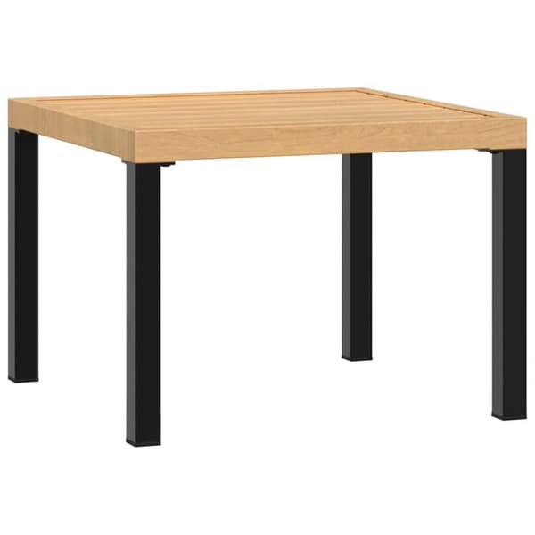 Soffbord för trädgård svart 55x55x39,5 cm pulverlackerat stål