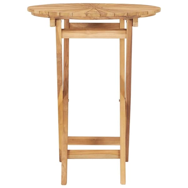 Hopfällbart trädgårdsbord Ø 60 cm massivt teakträ
