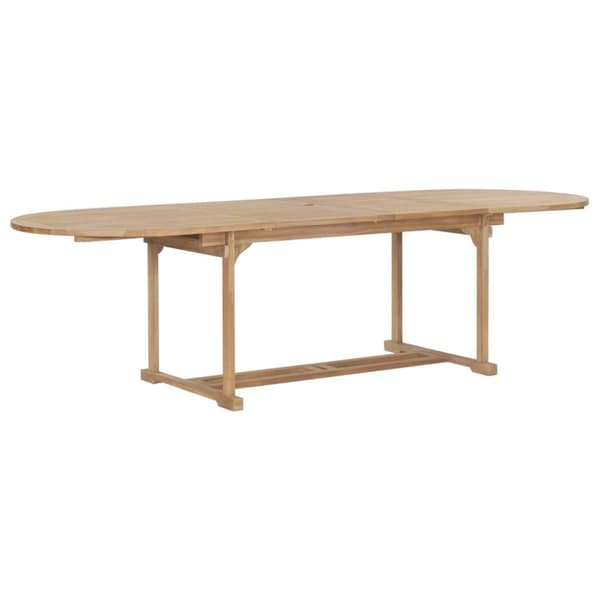Trädgårdsbord utdragbart 180-280x100x75 cm massiv teak oval