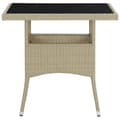 Miniatyrbild 2 av 2: Trädgårdsbord beige konstrotting och glas