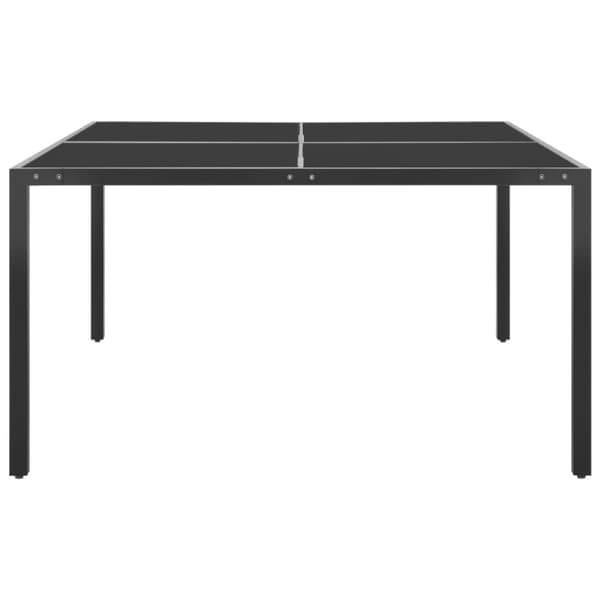 Trädgårdsbord antracit 130x130x72 cm stål och glas