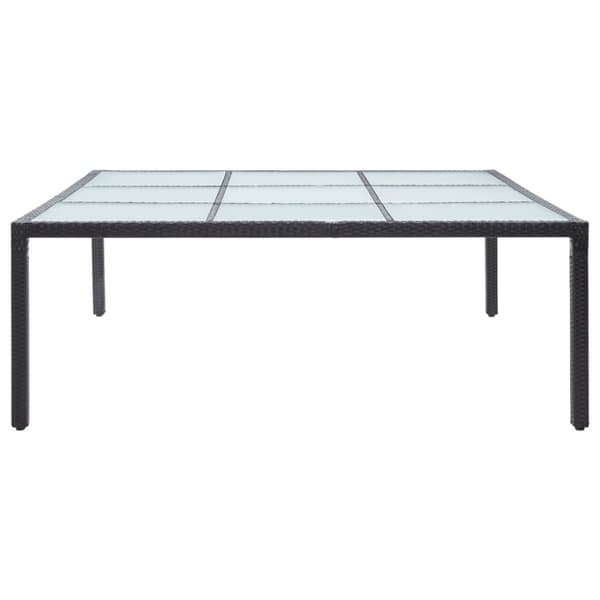 Trädgårdsbord svart 200x200x74 cm konstrotting