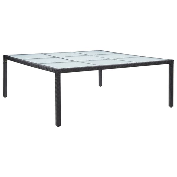 Trädgårdsbord svart 200x200x74 cm konstrotting