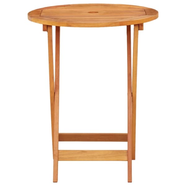 Hopfällbart trädgårdsbord Ø60x75 cm massivt eukalyptusträ