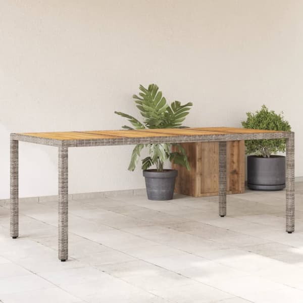 Trädgårdsbord med akaciaträ grå 190x90x75 cm konstrotting