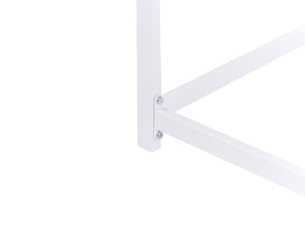 Utendørs spisebord Hvit og Brun Metall Syntetisk tre 150 x 50 cm 2 personer Rektangulær form Moderne stil Hagebord Barbord Hagemøbler